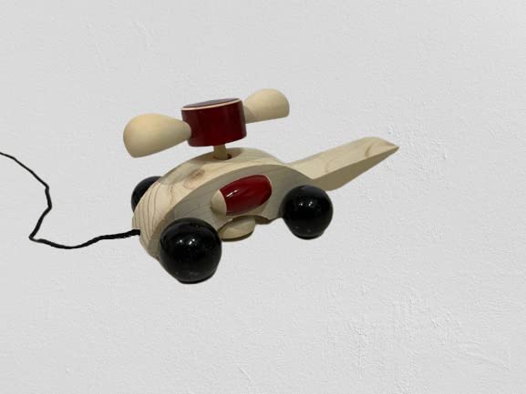 Helicopter Wood, Balsa Wood Helicopter, Handmade Wooden Helicopter- Pull Along Toy