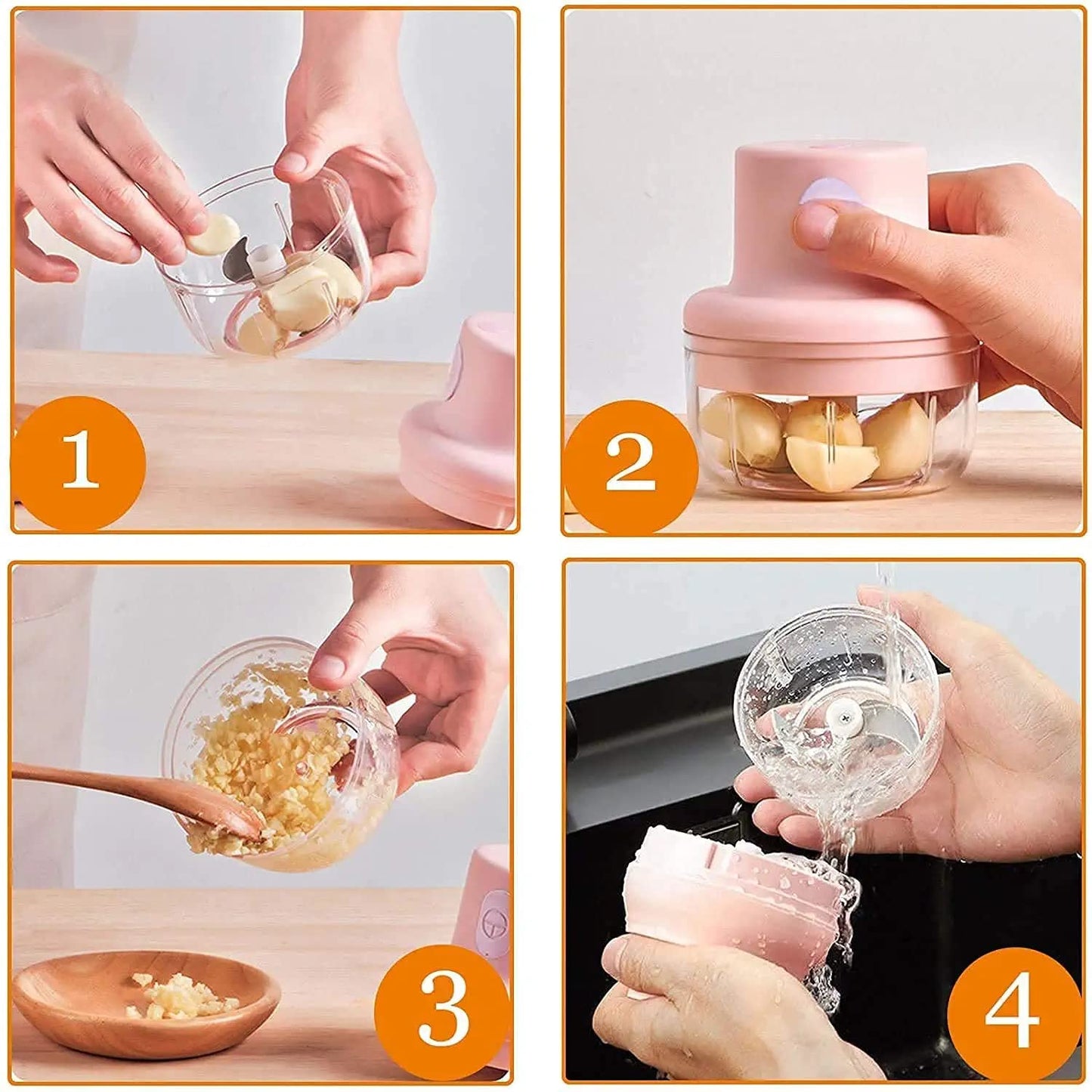 Intelligent Electric Garlic Machine, Mini Garlic Chopper, Portable Cordless Grinder