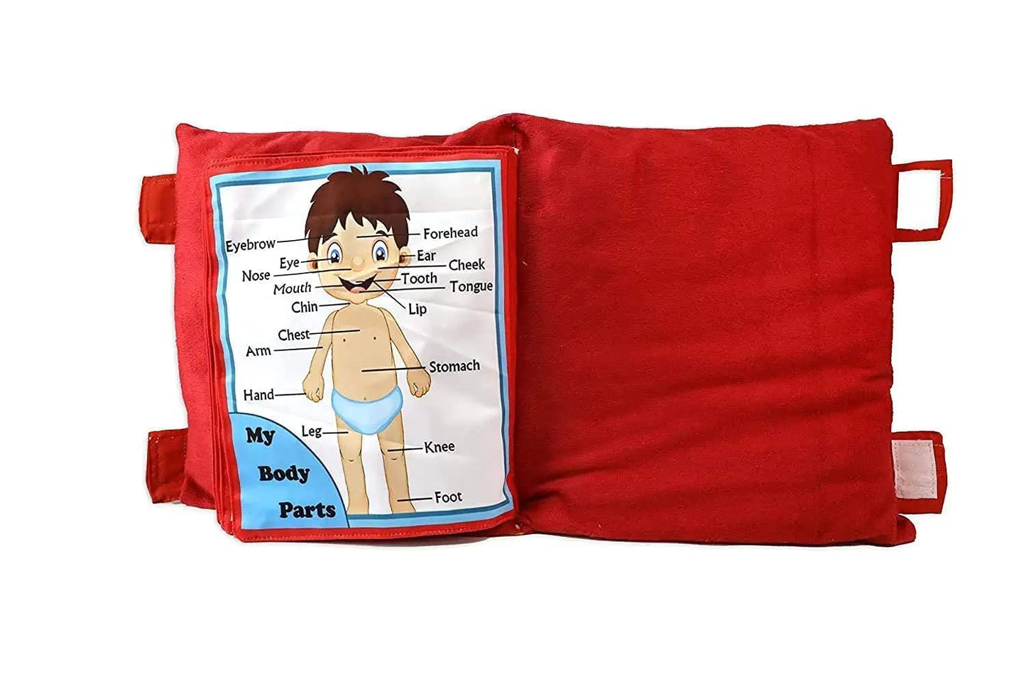 Kids Learning Cushion Book, Velvet Soft Cushion, 12 Things To Learn , Nursery Book Cushion Pillow