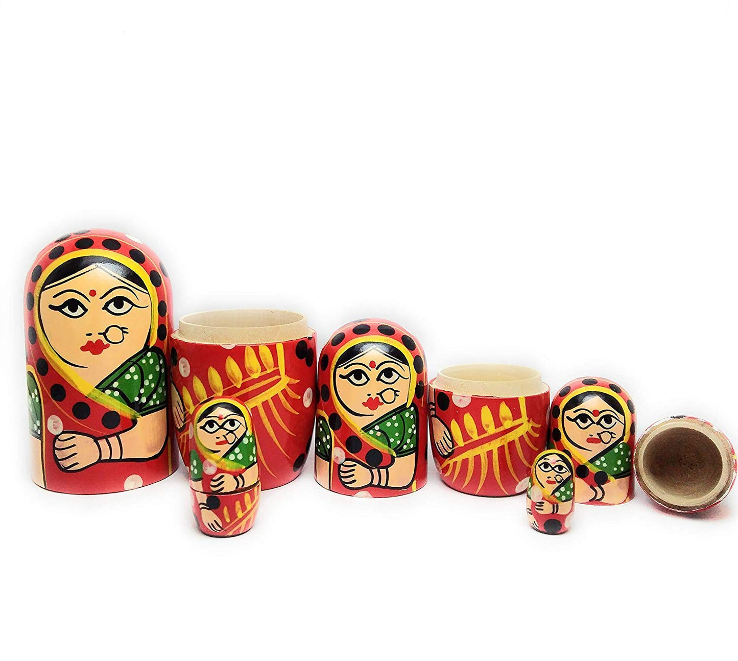 Wooden Dolls, Wooden Nesting Dolls, Dolls for kids -Set of 5