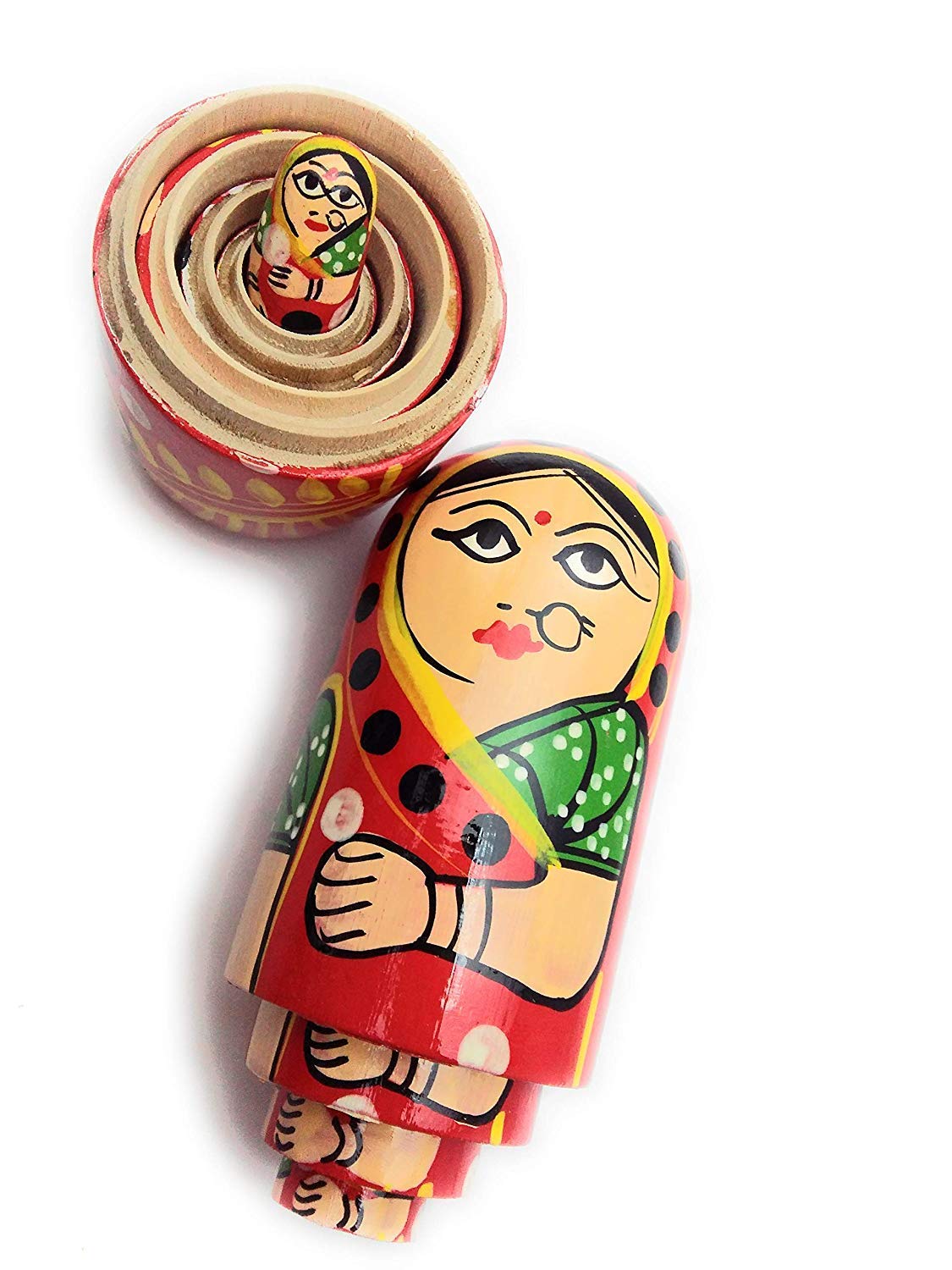 Wooden Dolls, Wooden Nesting Dolls, Dolls for kids -Set of 5