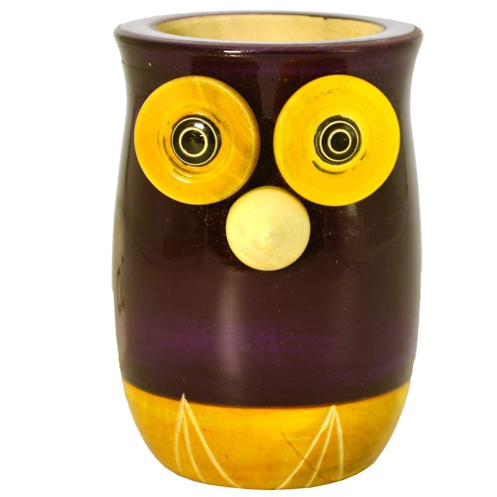 Pen Stand, Pen Stands For Office, Home, Handcrafted Wooden " Make In India" Owl Pen Stand