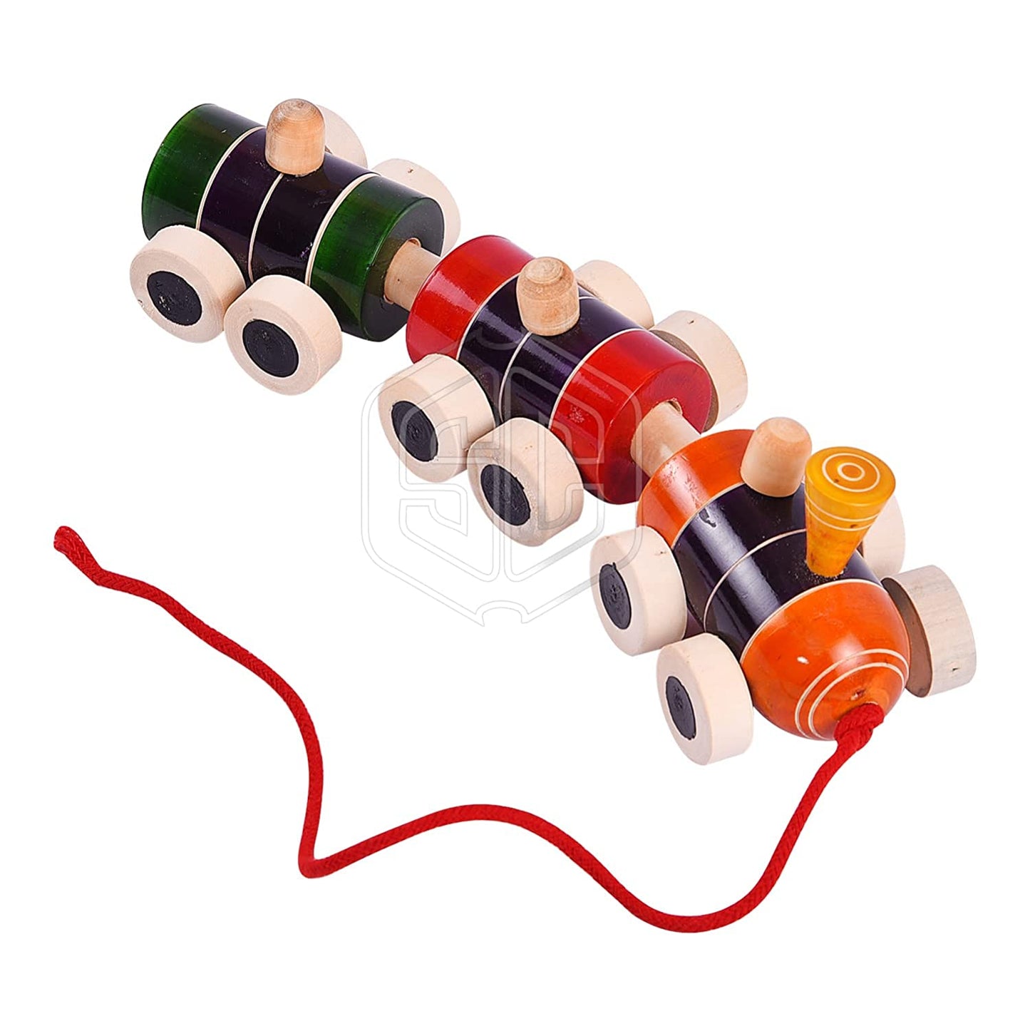 Wooden Train, Train Set, Wooden Push Along Toy Train Set - Made In India