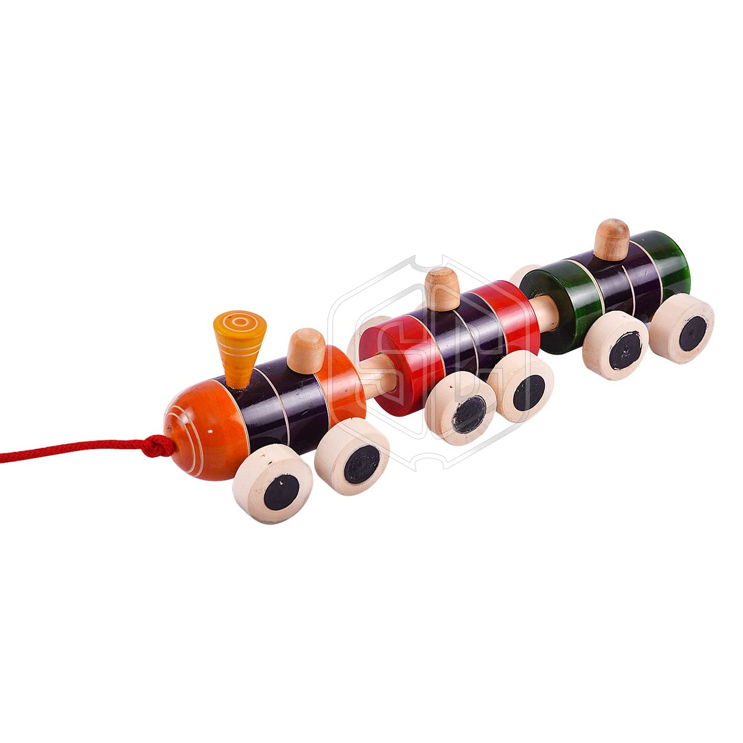 Wooden Train, Train Set, Wooden Push Along Toy Train Set - Made In India
