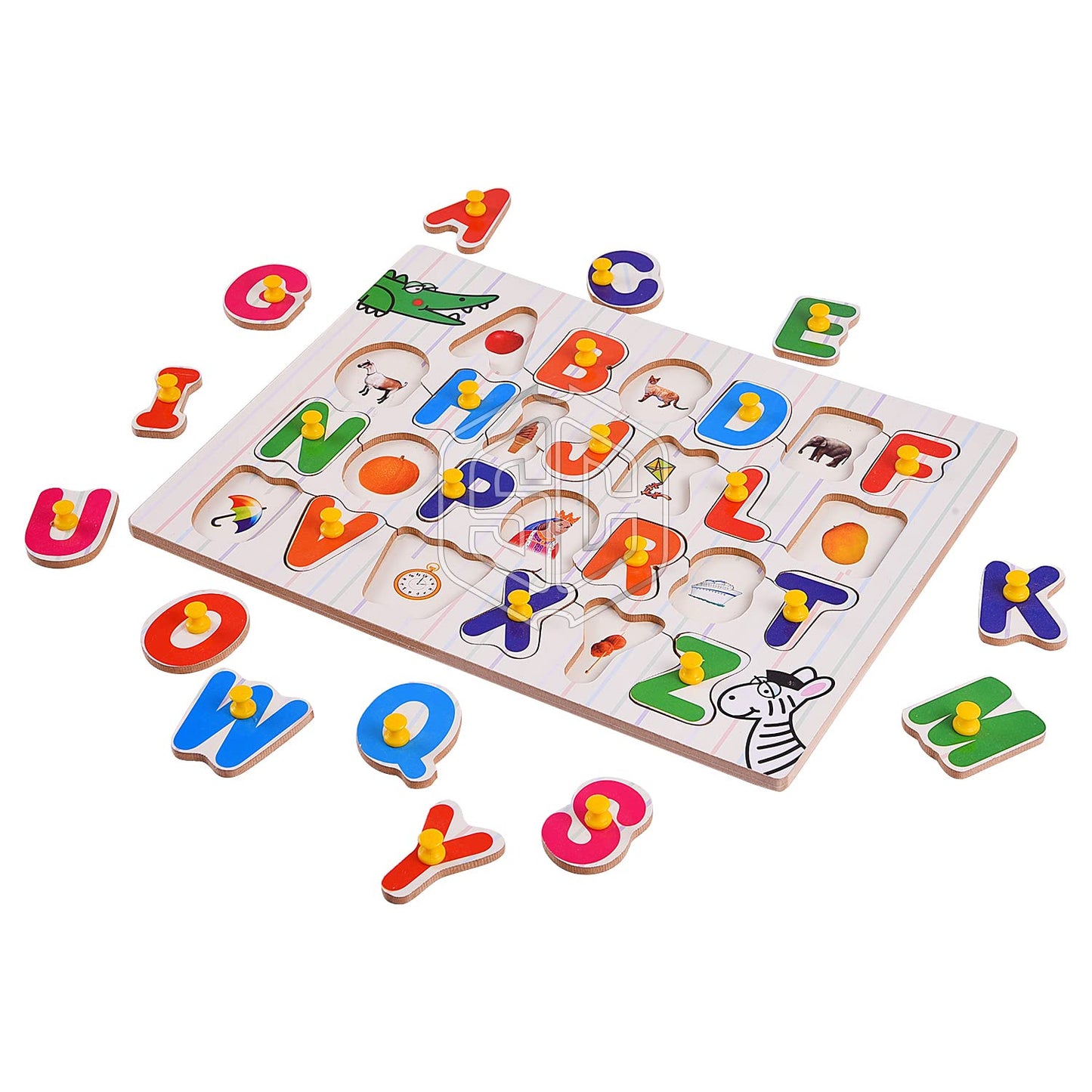 Wooden Capital Alphabet Puzzles, 3d Wooden Capital Alphabet Puzzles With Pictures For Children Educational Learning Letters Puzzle Board Toy