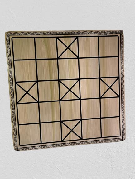 Wooden Chauka Bara Board, Pagade Dice, Board Game, India Traditional Game