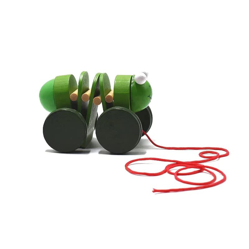 Push Pull Toys, Wooden Pull Along Toy, Walk-a-long Pull Along Toy Wooden Caterpillar (1 To 2 Years)