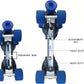 Jaspo Fighter Adjustable Rubber Wheel Skates for Senior (6-14 years) Quad Roller Skates - Size 1-8 UK  (Blue)