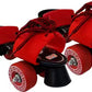 Jaspo Tenacity Lite Rubber Wheel Adjustable Quad Roller Skate (6-14 years) Quad Roller Skates - Size 1-8 UK  (Red)