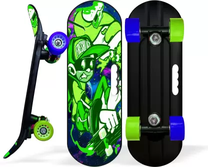 Jaspo Kinder 18"x6" Junior Skateboard for Kids Upto 7 Years(Cool Boy) 18 inch x 6 inch Skateboard  (Green, Pack of 1)