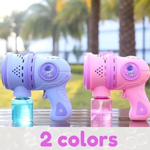 Smartcraft Automatic Space Bubble Gun Toy with Solution Bottle, Automatic Space Blower Gun Unicorn Theme | Leak-Proof Bubble Machine for Kids/Toddlers