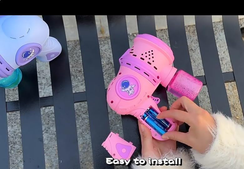 Smartcraft Automatic Space Bubble Gun Toy with Solution Bottle, Automatic Space Blower Gun Unicorn Theme | Leak-Proof Bubble Machine for Kids/Toddlers