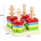 Smartcraft Wooden Four Sets Column Geometric Shape, Four Column Blocks Early Educational & Learning Toys for Kids/Toddler