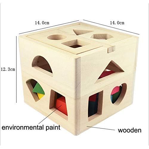 Smartcraft Wooden Toy, Blocks Shape Sorter Toys, Activity Educational Toys for Kids with 15 Hole Wooden Matching Inteligence Box