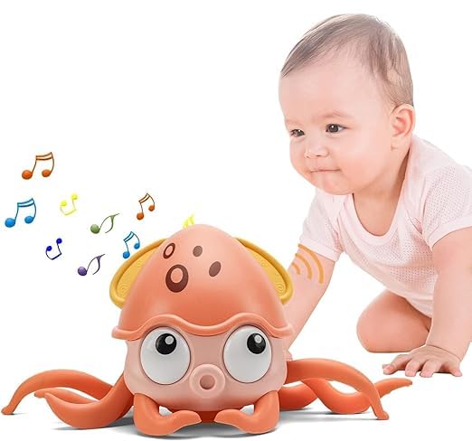 Smartcraft Octopus Crawling Toy | Interactive Dancing Octopus with Music and LED Lights | Automatically Avoids Obstacles | Best Gift Toy for Boys and Girls