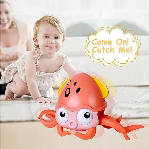 Smartcraft Octopus Crawling Toy | Interactive Dancing Octopus with Music and LED Lights | Automatically Avoids Obstacles | Best Gift Toy for Boys and Girls