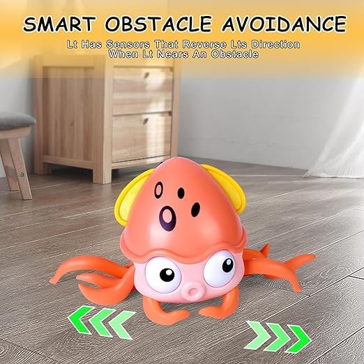 Smartcraft Octopus Crawling Toy | Interactive Dancing Octopus with Music and LED Lights | Automatically Avoids Obstacles | Best Gift Toy for Boys and Girls