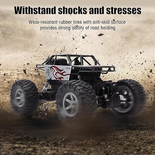 Smartcaft 1:14 Scale Powerful Racing Metal Rock Crawler 4 Wheel Drive Remote Control Rock Climber High Speed Monster Racing Car Offload Pioneer