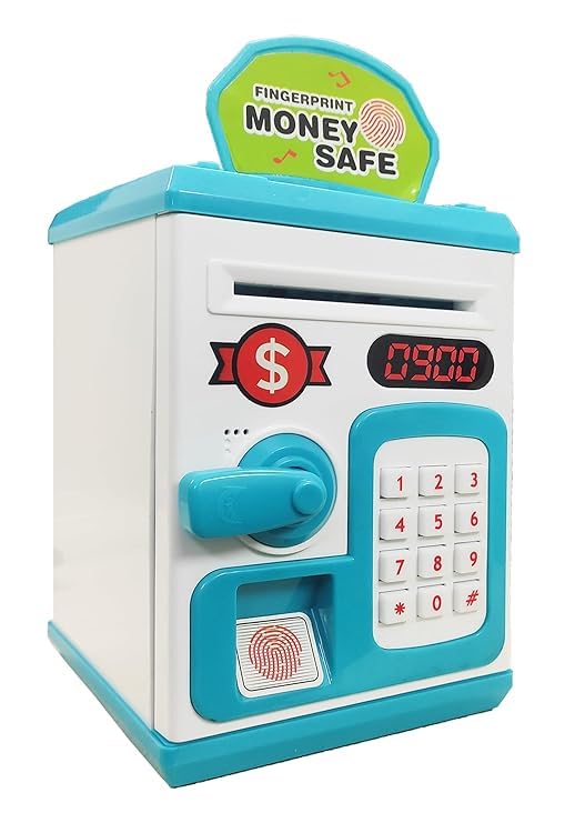 Smartcraft Money Safe ATM Bank with Music Light | Safe Password Protection, Fingerprint Inouction Deposit ATM Toy, Saving Bank Toys for Kids