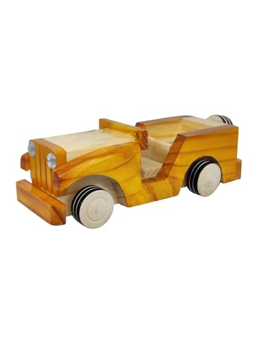 Smartcraft Wooden Jeep Showpiece for Kids Toy Home Decoration Functional Gift Handcarved Wooden Jeep Toy Perfect Home Decor Showpiece