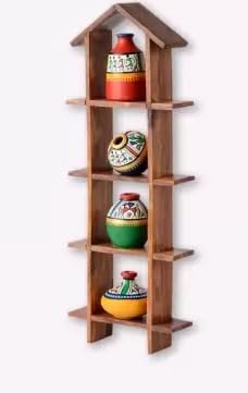 Smartcraft Wall Mounted Floating Wooden Wall Shelves Beautiful & Designing Wall Shelves (Multicolor)