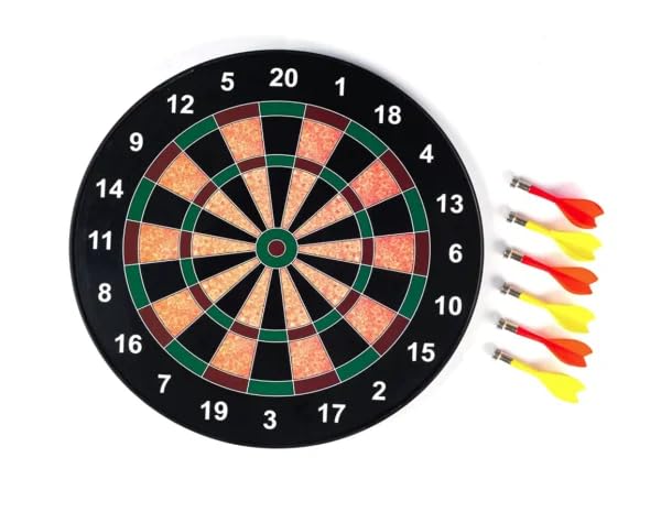 Magnetic Dartboard with 6 Soft Darts Family Indoor & Outdoor Fun Games, Dart Board Set (Multicolour)