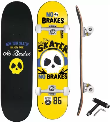 Jaspo NO Brake Canadian Maple 7-Layer Skateboard Complete Fully Assembled 31 inch x 8 inch Skateboard  (Multicolor, Pack of 1)