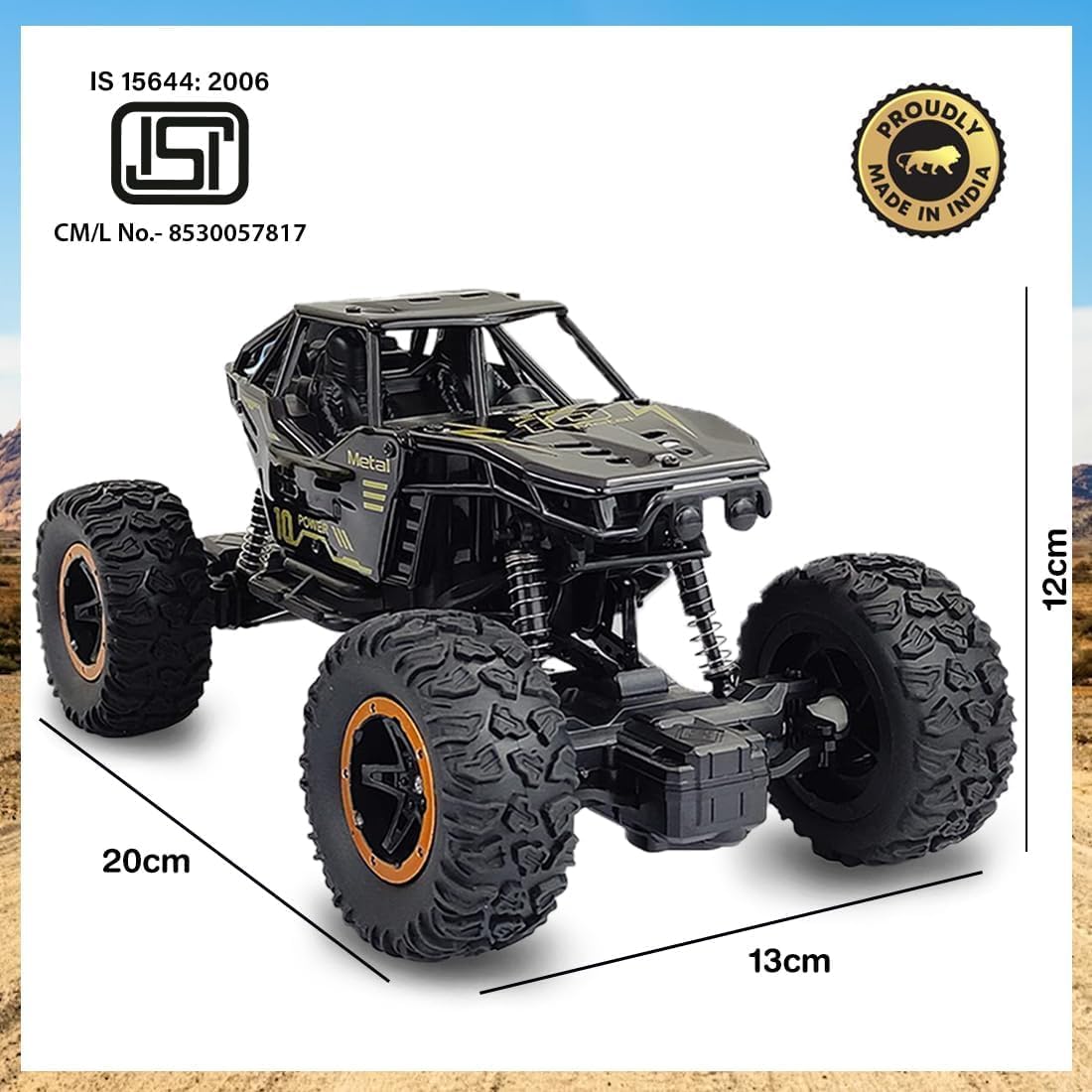 Mini Rock Crawler Remote Control Wheel Drive Rechargeable Plastic Rc Car for Boys Rock Climber High Speed Monster Racing Car for Kids Pack of 1,(Multicolor)