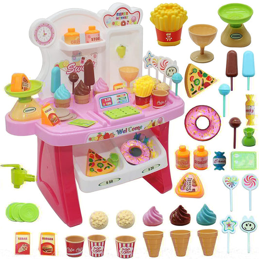 Smartcraft Mini Supermarket Toy Candy Sweet Shopping cart, Pretend Play Kitchen Set for Kids