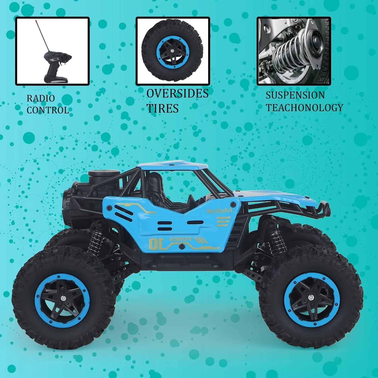 Mini Rock Crawler Remote Control Wheel Drive Rechargeable Plastic Rc Car for Boys Rock Climber High Speed Monster Racing Car for Kids Pack of 1,(Multicolor)