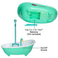 Baby Doll Bath time Set, Real Bathtub with Detachable Shower Spray and Accessories for Kids Pretend Play