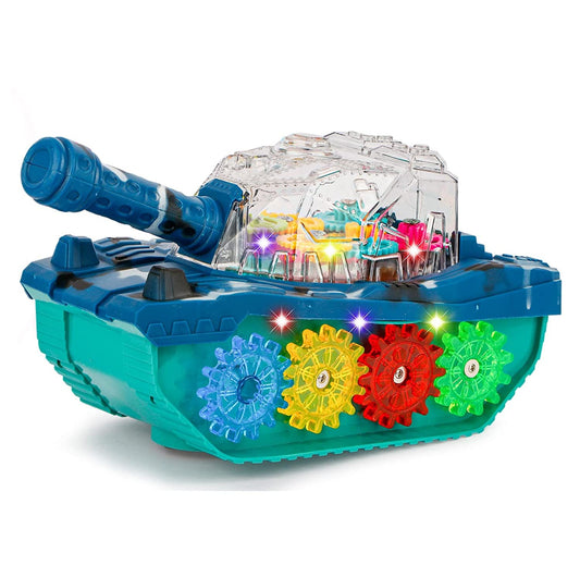 Gear Tanks Toy, Nerf Tank, For Kids With Music 3d Lights And Sound, Bump N Go Action, Concept Gear Tanks Toy Plastic