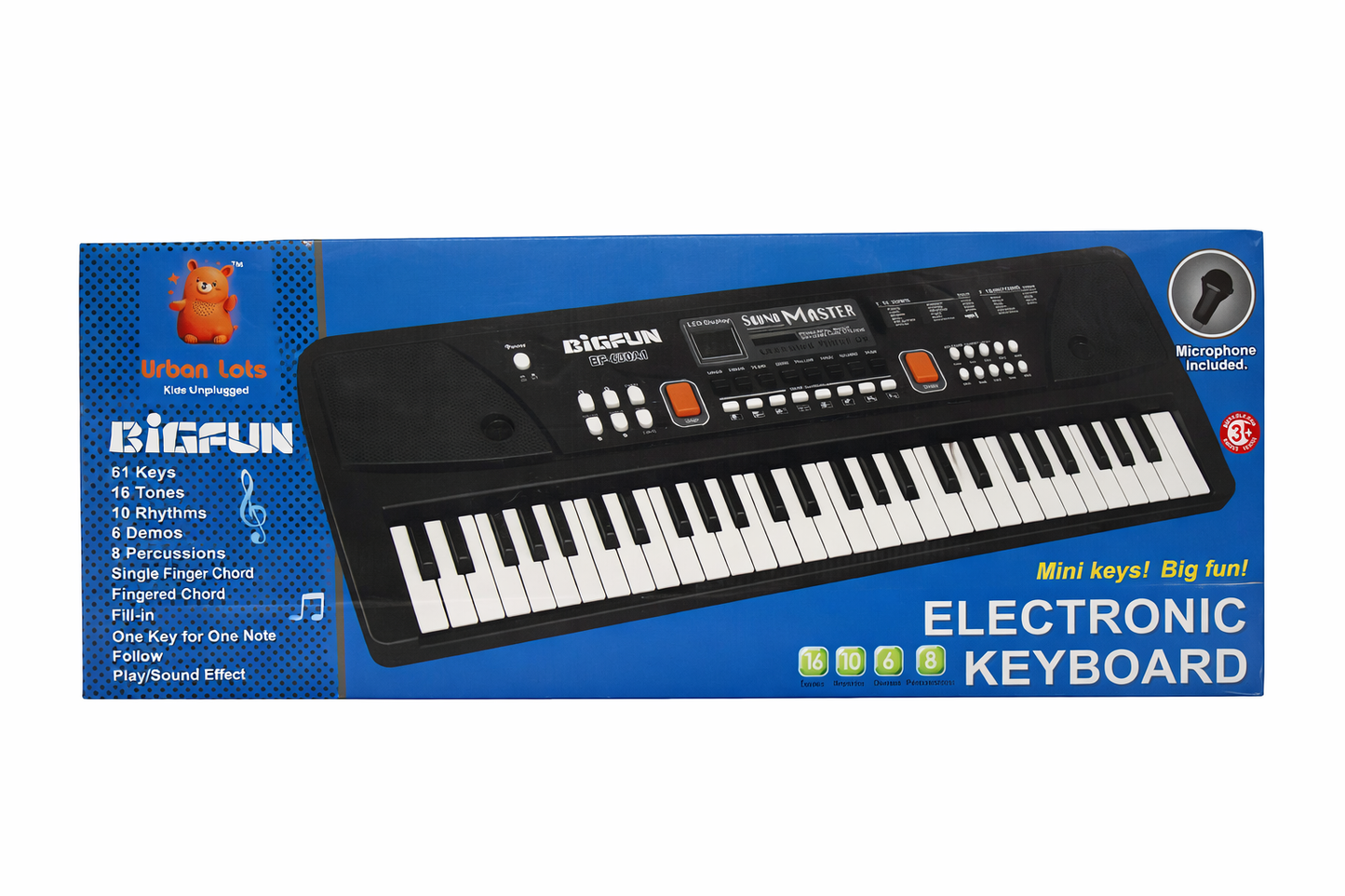 Electronic Keyboard Piano - 61 Keys Piano Keyboard for Beginners, with LCD Display & Microphone