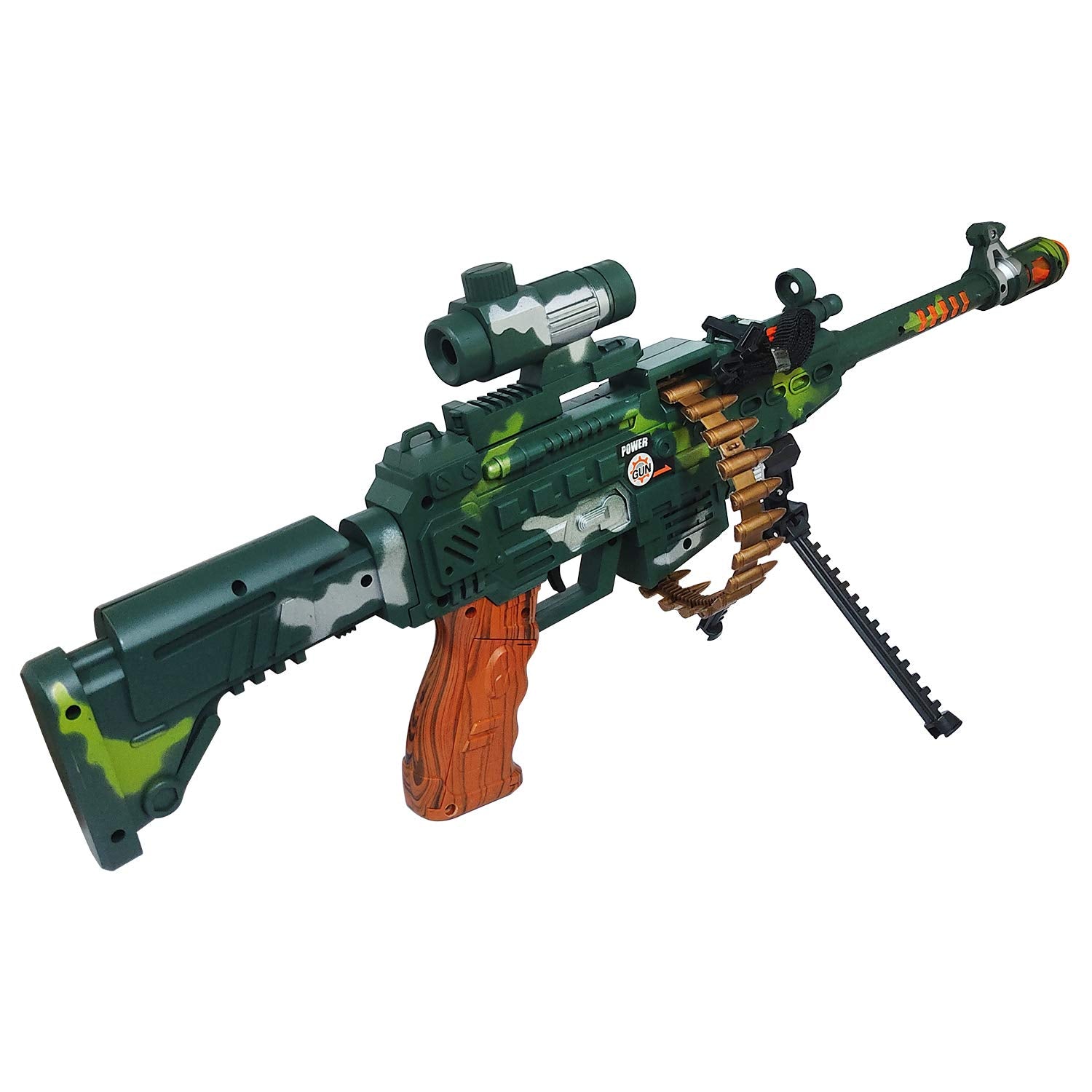 Machine Gun With Lights, Machine Gun With Scope Stand And Carrying Str