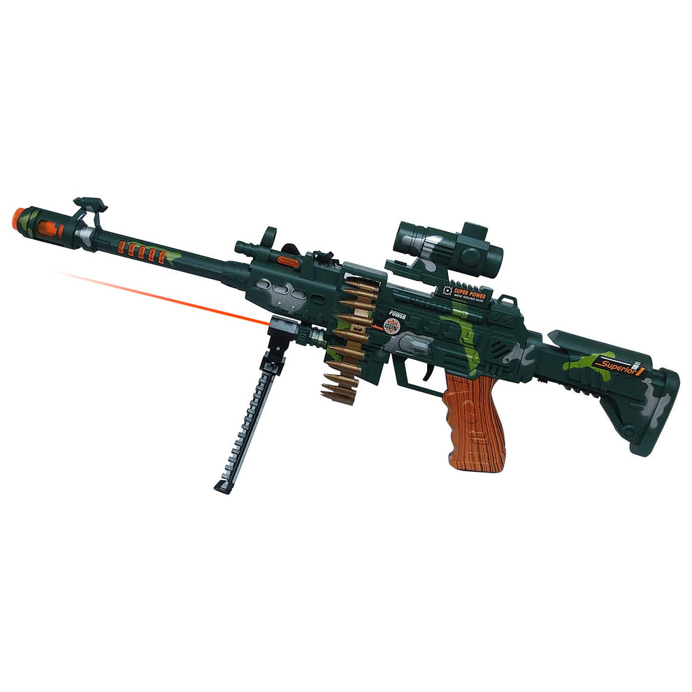 Machine Gun With Lights, Machine Gun With Scope Stand And Carrying Str