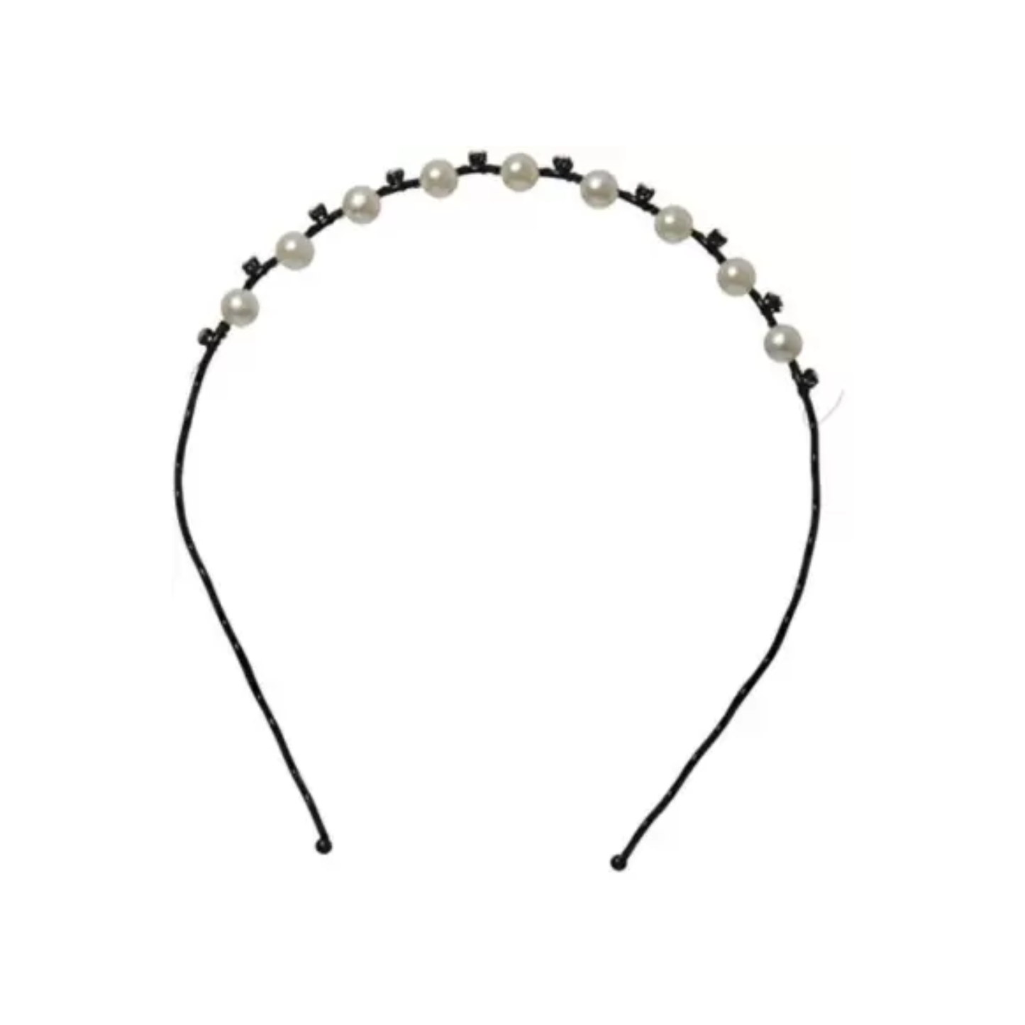 Hair Band, Hair Band For Women With Pearl & Rhinestone Black For Girls (black)