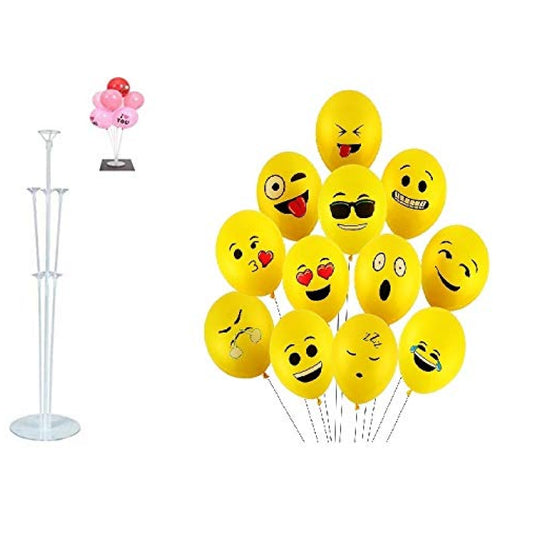 Emoji Foil Balloons, Poop Balloons, Balloon Decorations, Emoji Birthday Balloons (pack Of 25) With Balloon Stand