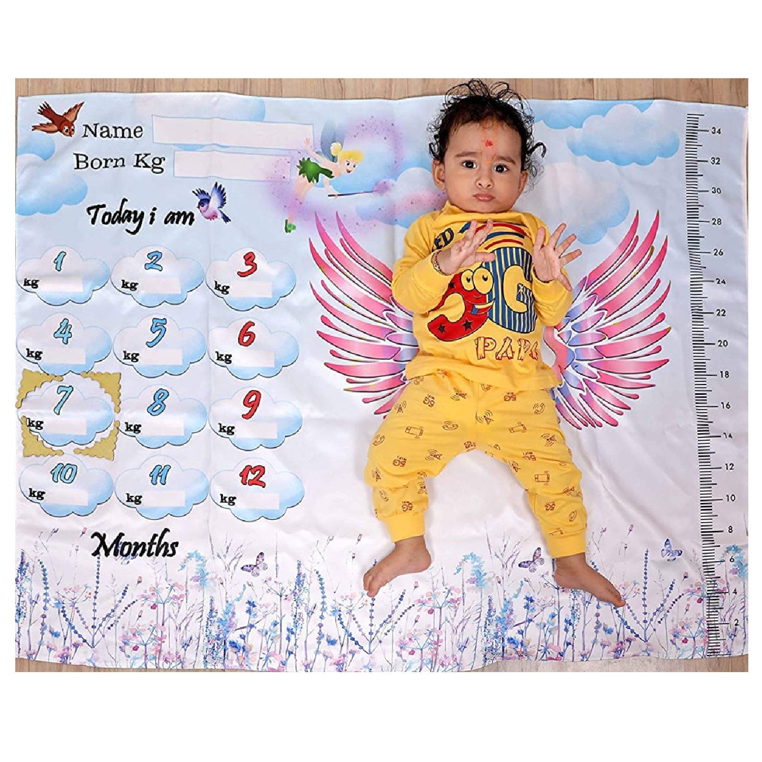 Baby Photo Shoot Blanket, Blanket And Props For Baby's Monthly Photo S