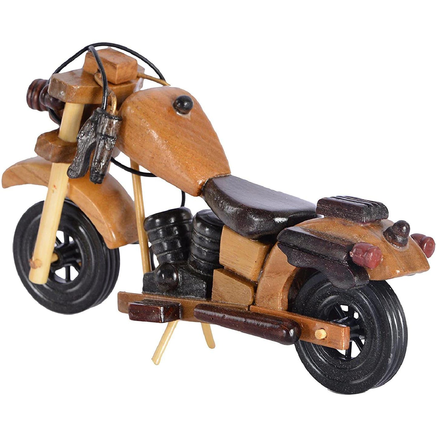 Wooden Balance Bike, Wooden Bike With Side Stand Multicolor, Medium Size