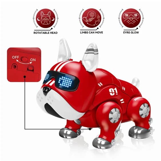 Puppy Toys, Robot Dog, Kids Battery Operated Robot Smart Intelligent Lovely Dog With Demo & Blinking Eyes Dog With Flashlight
