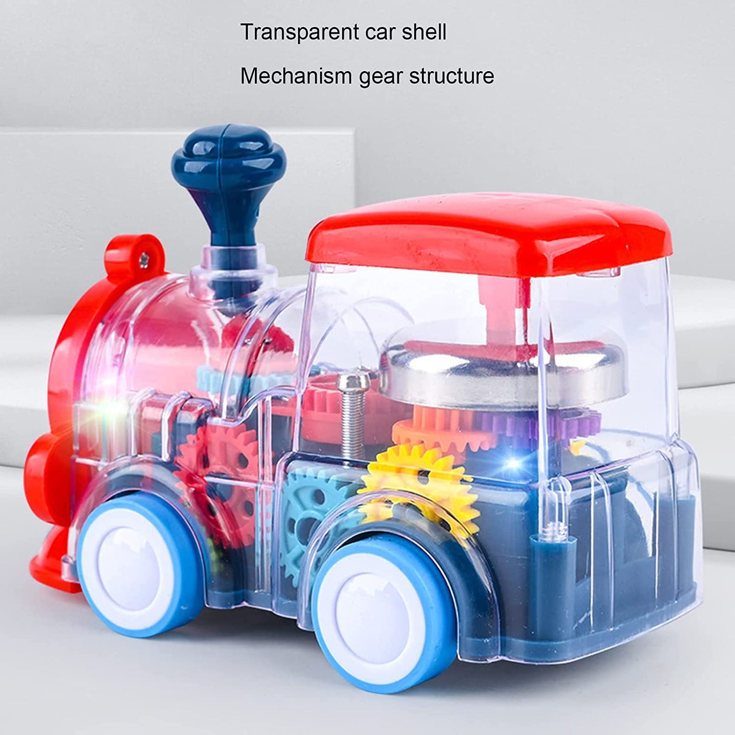 Toy Train-gear Train Toy Vivid Color Transparent Mechanical Gear Train Toy