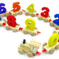 Train Toy Set, Wooden, Number Train Toy Set Wooden, Fun Learning Building Blocks, Early Educational Kids 3+