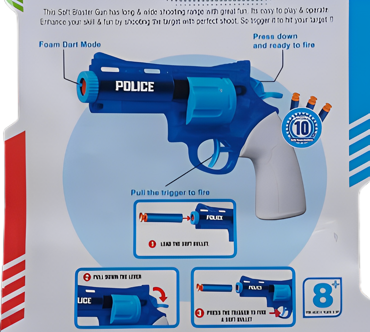 Police Officer Roleplay, Police Role Play Toy Game Set With Handcuffs, Police Badge, And 2-in-1 Soft Bullet Gun And Water Gun