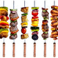 Barbecue Skewers For Bbq Tandoor, Grill Stainless Steel Stick With Wooden Handle, Pack Of 12