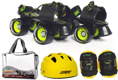 Jaspo Brillient Eco Senior Skates Combo (Skates+Helmet+Knee+Bag)Suitable For Age 6 To 14 Years Skating Kit