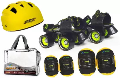 Jaspo Brillient Pro Senior Combo (skates+helmet+knee+elbow+wrist+bag) for 6 -14 years Skating Kit