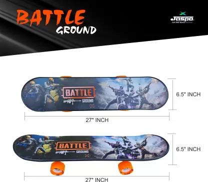 Jaspo Turbo 26"x 6.25" Inches Fiber Beginner Skateboard for 8 yrs & Above (Battleground) 6.6 inch x 27.6 inch Skateboard  (Multicolor, Pack of 1)