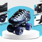 Jaspo Honda PRO 30 Quad Skates with Rubber Wheels Fixed Body Roller (Black) Shoe Skates - Size UK - 5  (Black)