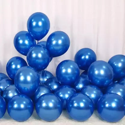 Decorative Balloons For Party, Metallic Balloons, Part Balloons - Pack Of 100 Blue