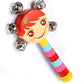 Rattle Toy, Wooden Rattle,  Wrist Rattles, Newborn Rattle Round Face Rattle Toy With Jingle Bell's - Pack Of 1